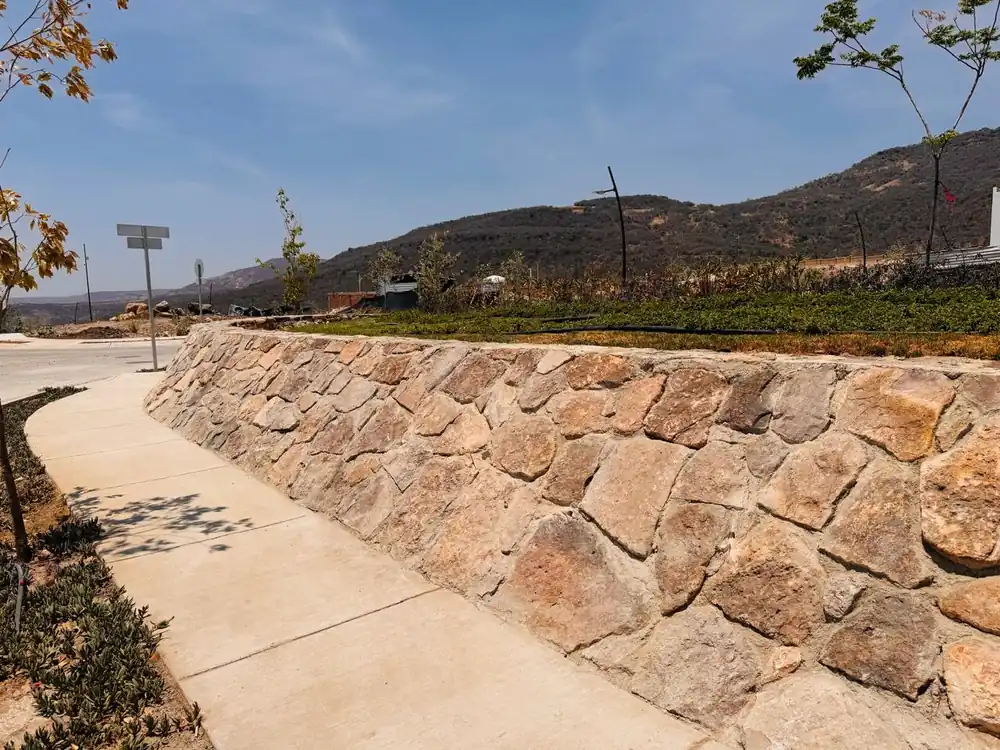Aryba Bosque Azul: andador de pórfido y jardineras